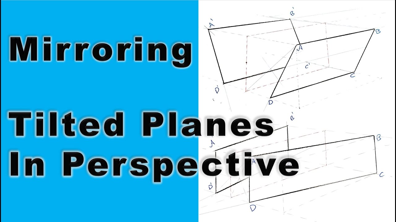 How to Mirror Tilted planes in Perspective I Perspective drawing tutorials I How to draw