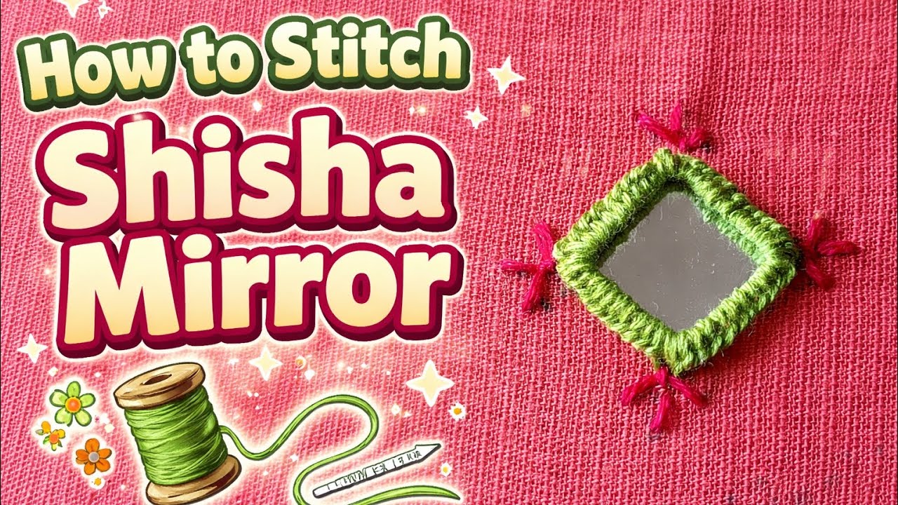 ઘરે સરળ રીતે ચોરસ કાચ લગાવવાની રીત. Easy to learn square mirror work tutorial.