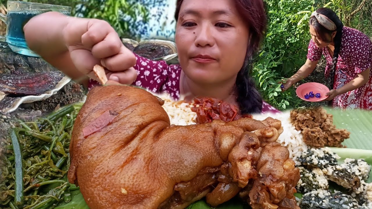 WHOLE COOKED PORK LEG, MOST SATISFIED CURRY|| NORTHEAST NAGA MUKBANG