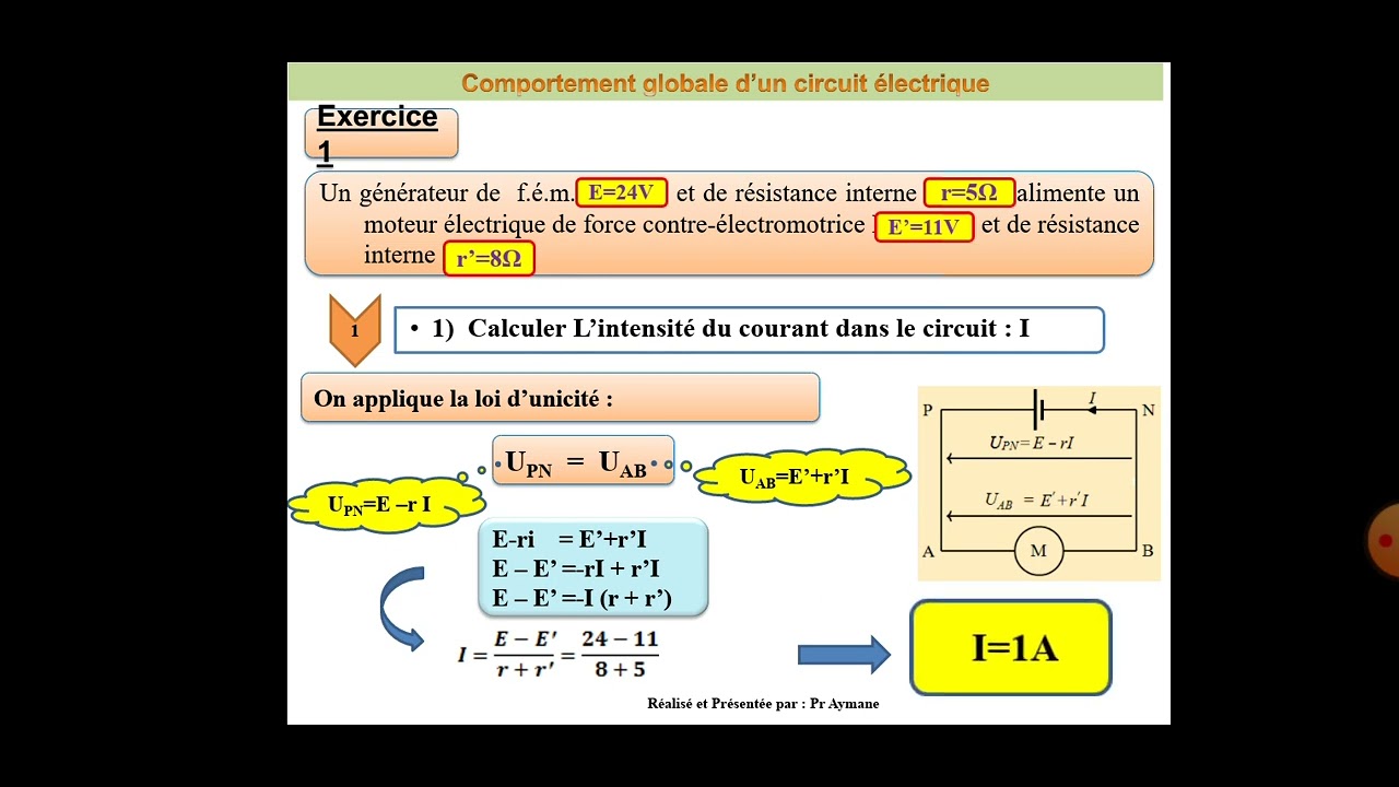 Exercice 1 : Comportement global d'un circuit &eacute;lectrique_1bac_S