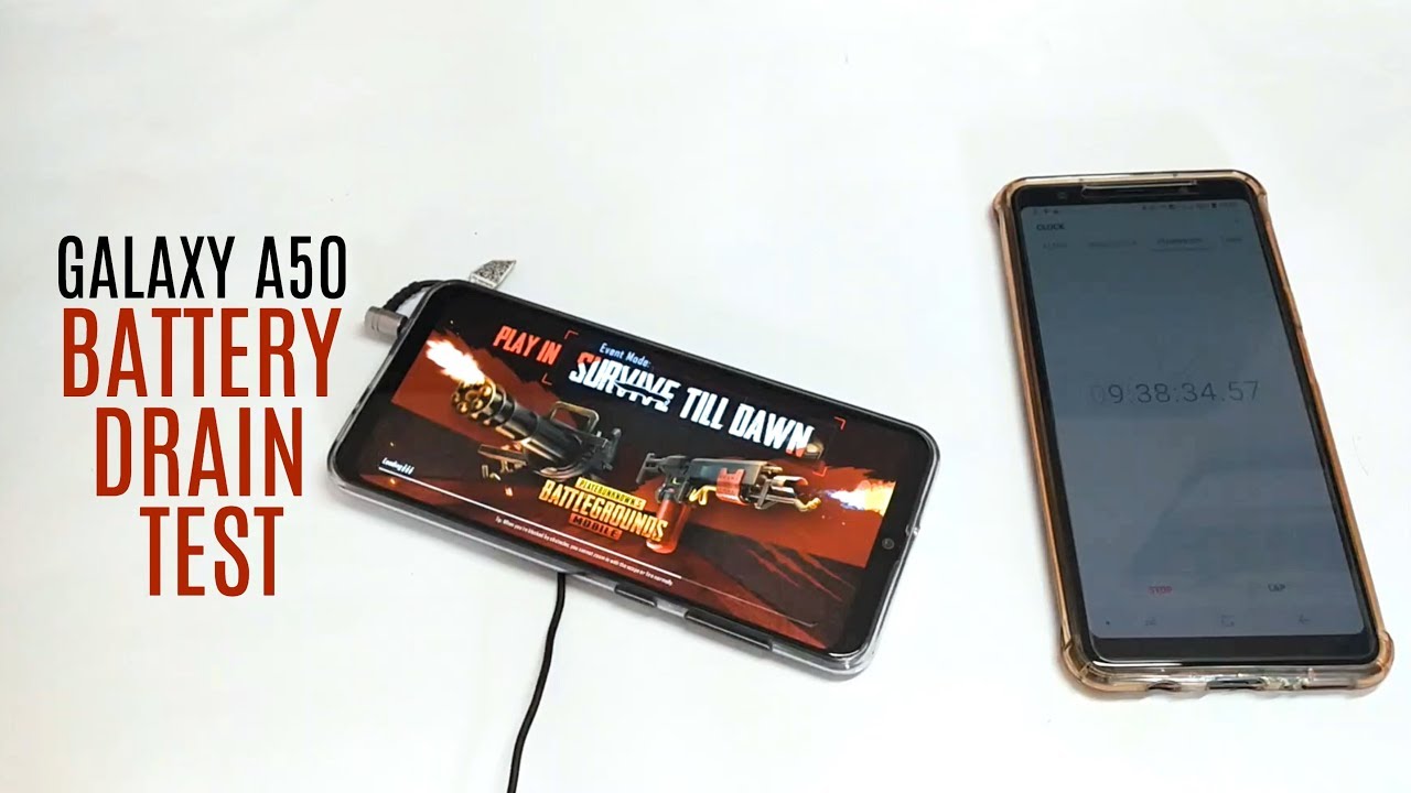 Samsung Galaxy A50 Battery Drain Test | PUBG Gameplay & Youtube Playback in Hindi