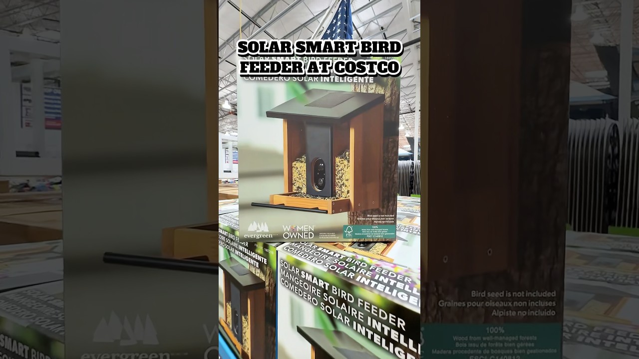 Costco&rsquo;s solar smart bird feeder is WILD&mdash;HD camera + bird alerts! #costcofinds #birdfeeder #shorts