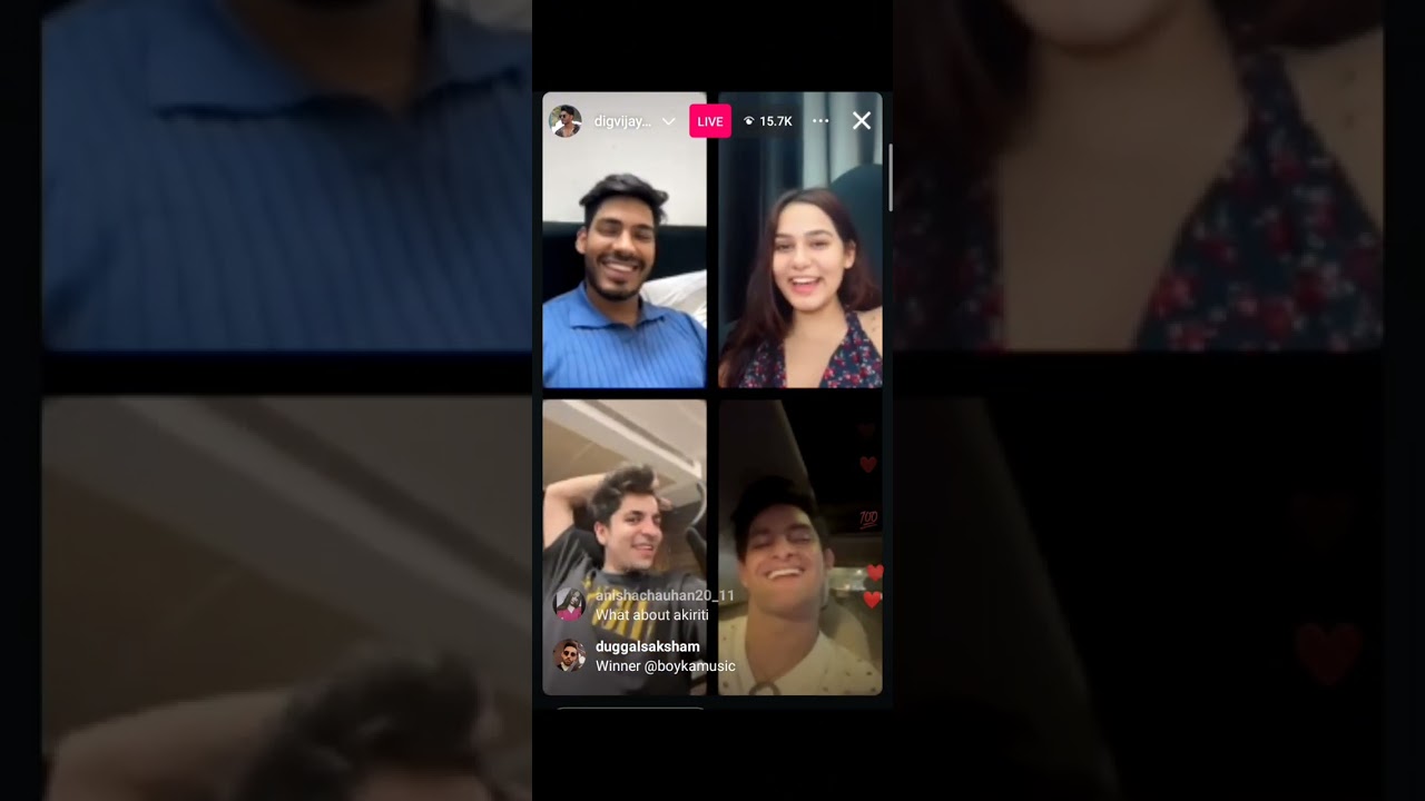 Digvijaya, Unnati, Sachin and lakshay in live on Instagram ❤️