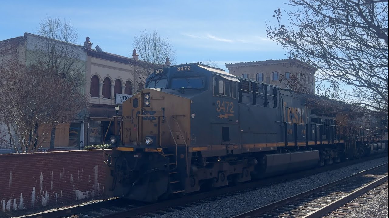 CSX stopping in downtown Rocky Mount to let Amtrak pass by ￼