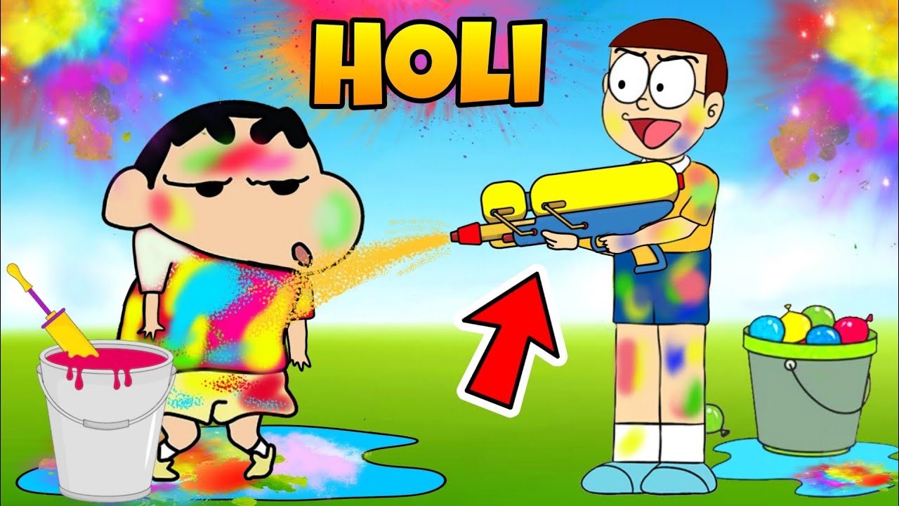 Shinchan And Nobita Celebrate Holi In Gta 5 😱😱 | Shinchan And Nobita Game | Funny Game
