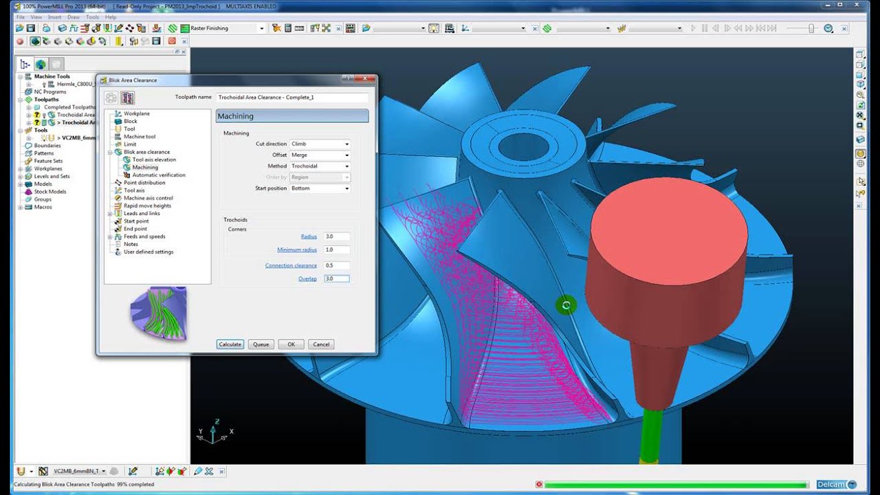 Impeller Trochoidal Roughing - PowerMILL 2013