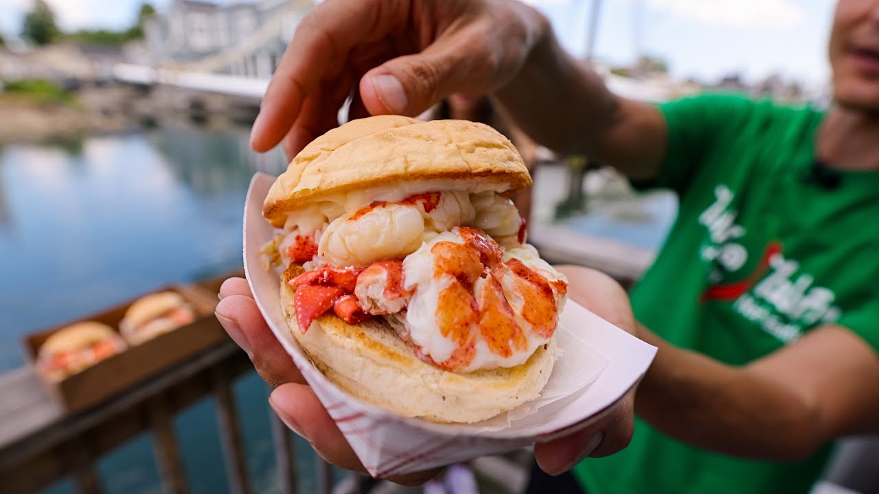 Amazing $25 LOBSTER BURGER!! 🦞 Best Lobster Roll Shacks in Maine (Part 2)!!
