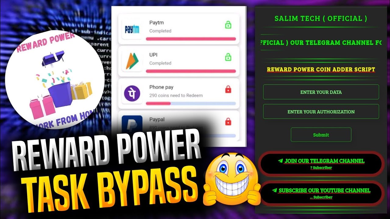 Reward Power Task Bypass Script || Reward Power Coin Adder Script || Reward Power Script