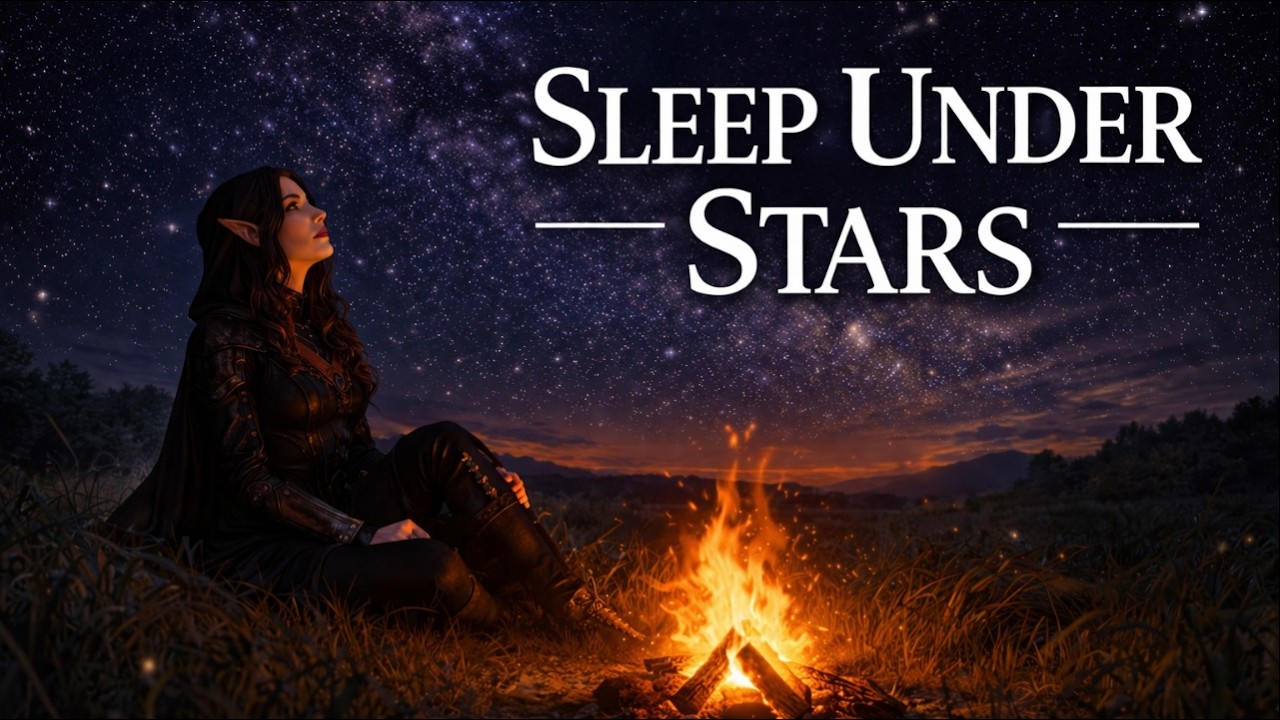 Breezy Summer Night by the Fire 🌙 Fantasy Piano & Elven Choir Ambience for Sleep | The Musical Elf