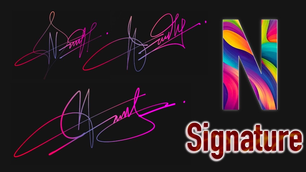 How to Draw N Signature in Different Style | Signature Ideas Of letter N |