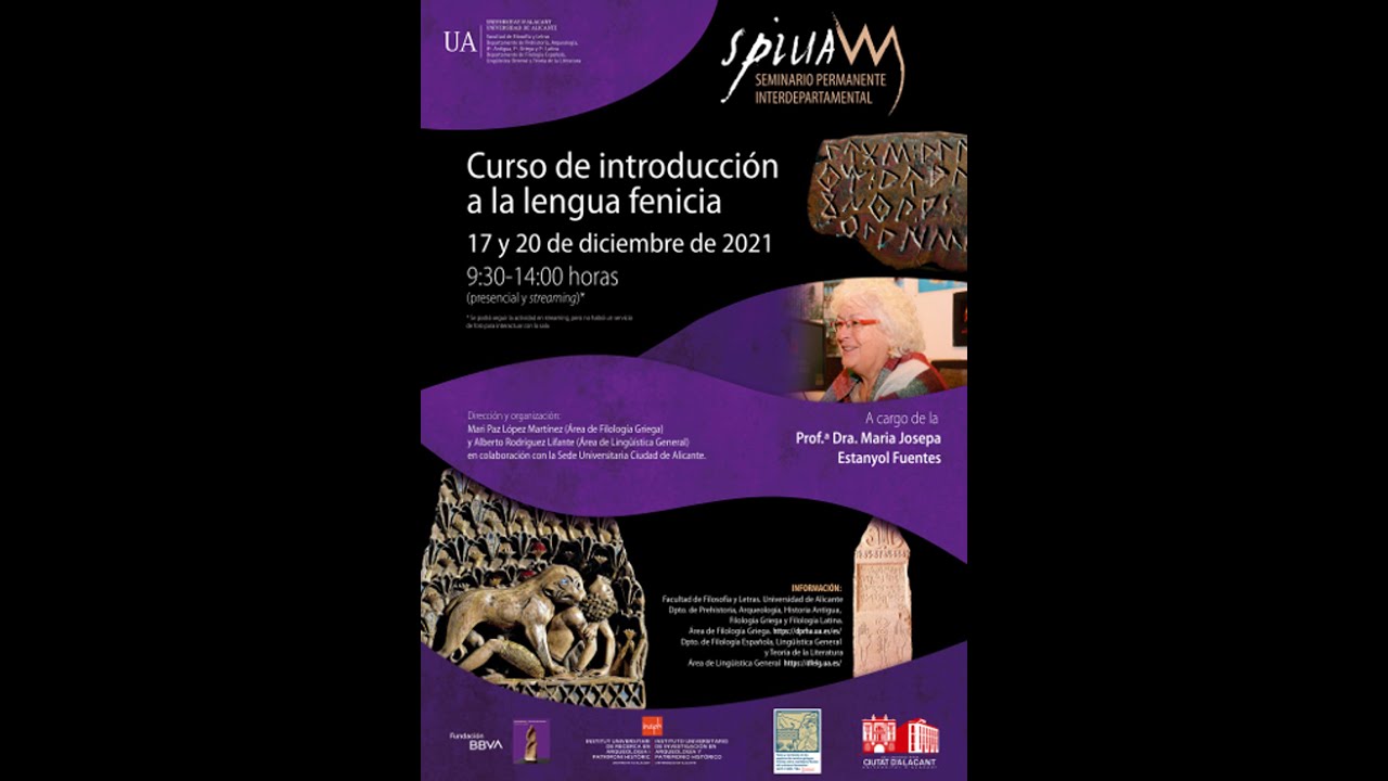 CURSO DE INTRODUCCIÓN A LA LENGUA FENICIA 17/12/2021 | Sede universitaria Ciudad de Alicante | UA