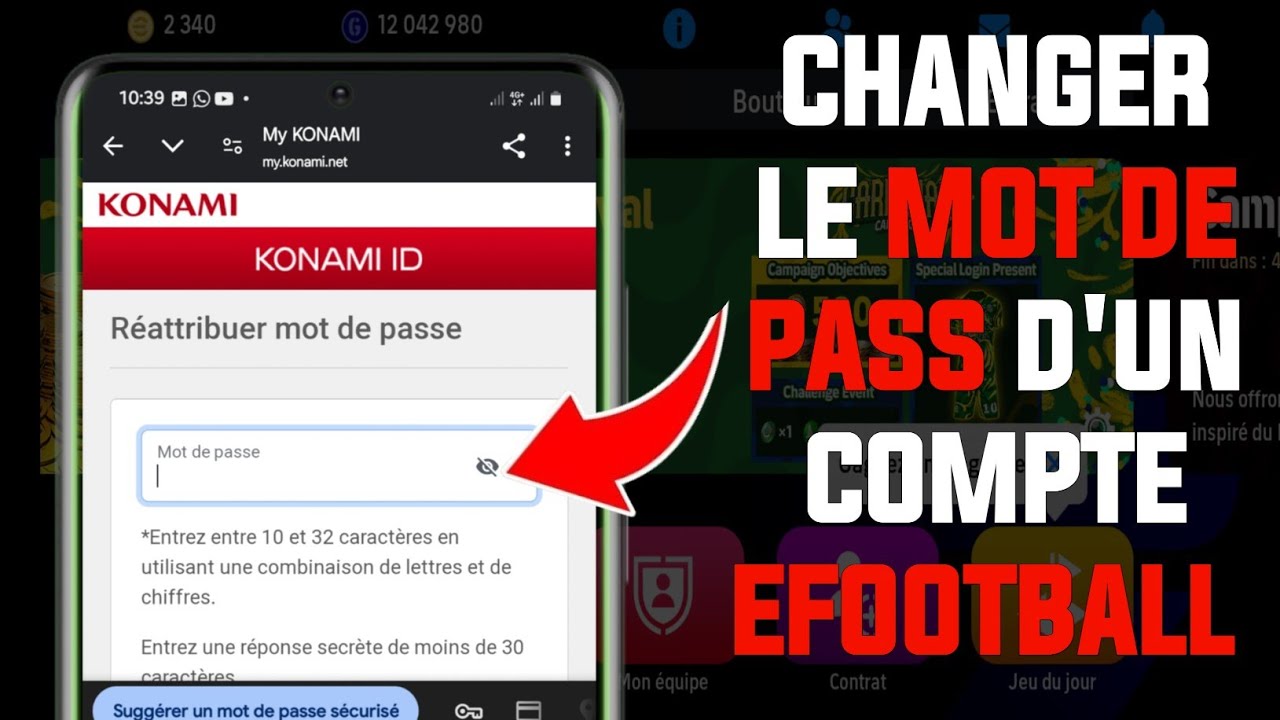 COMMENT CHANGER LE MOT DE PASS D'UN COMPTE EFOOTBALL FACILEMENT [wolof]
