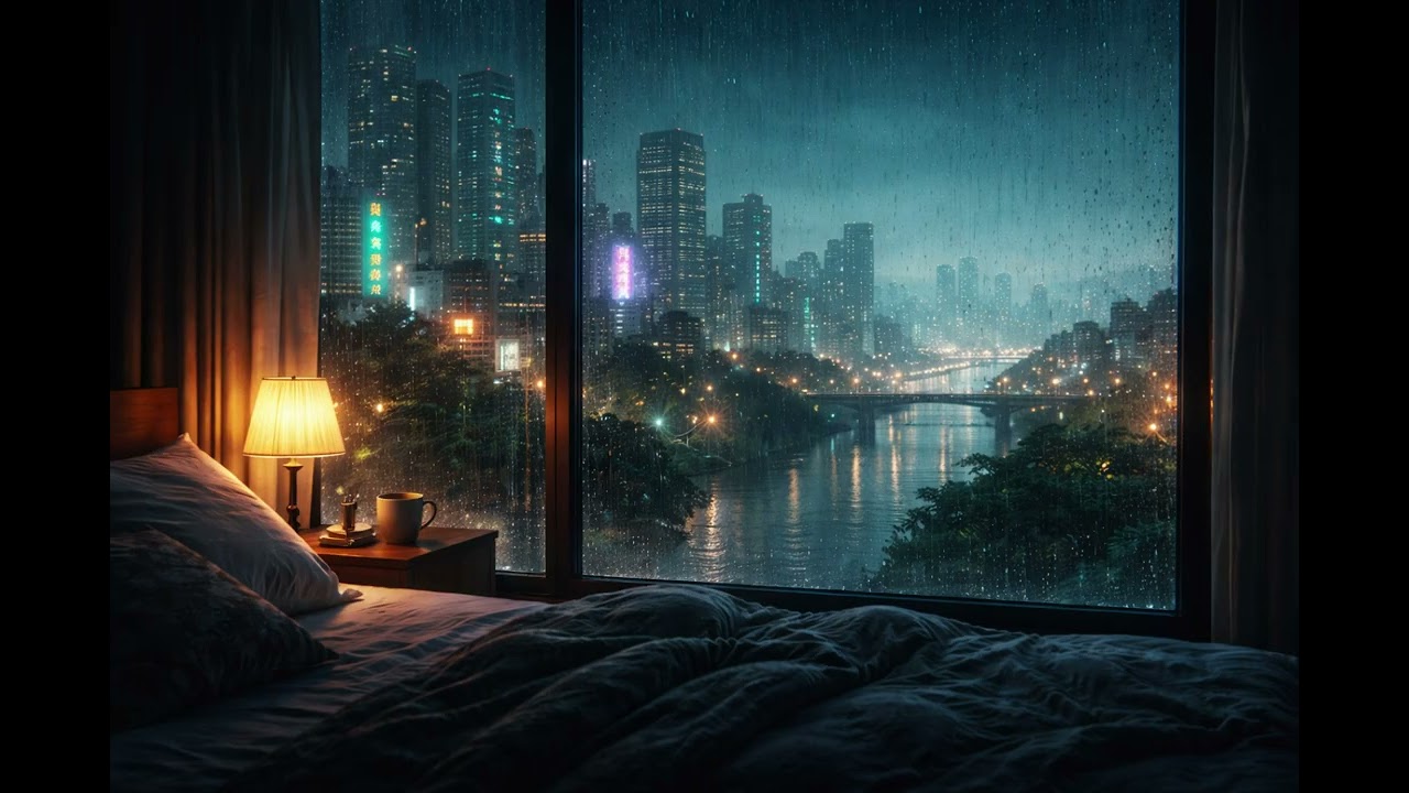 45 Minutes of Neon Rain — Deep Sleep Lo-Fi Rock