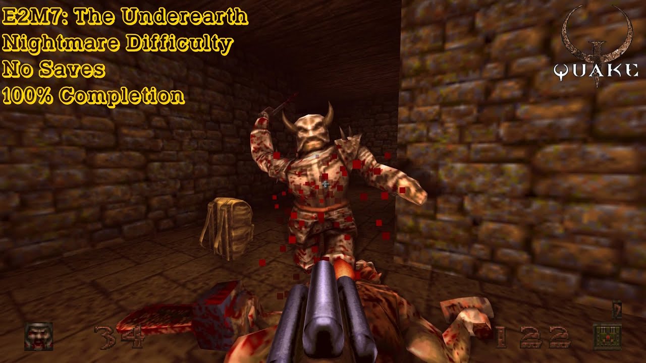 Quake Remastered (Nightmare) - E2M7: The Underearth (100%)