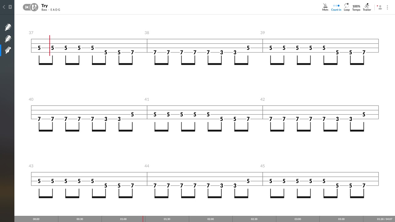P!nk - Try (BASS TAB PLAY ALONG)