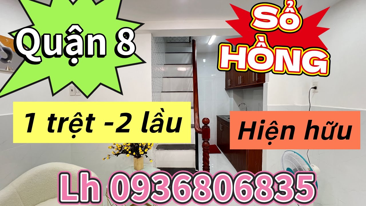Quận 8)-DT-3,5m x 4,5m)-1 trệt-2 lầu -2 PN