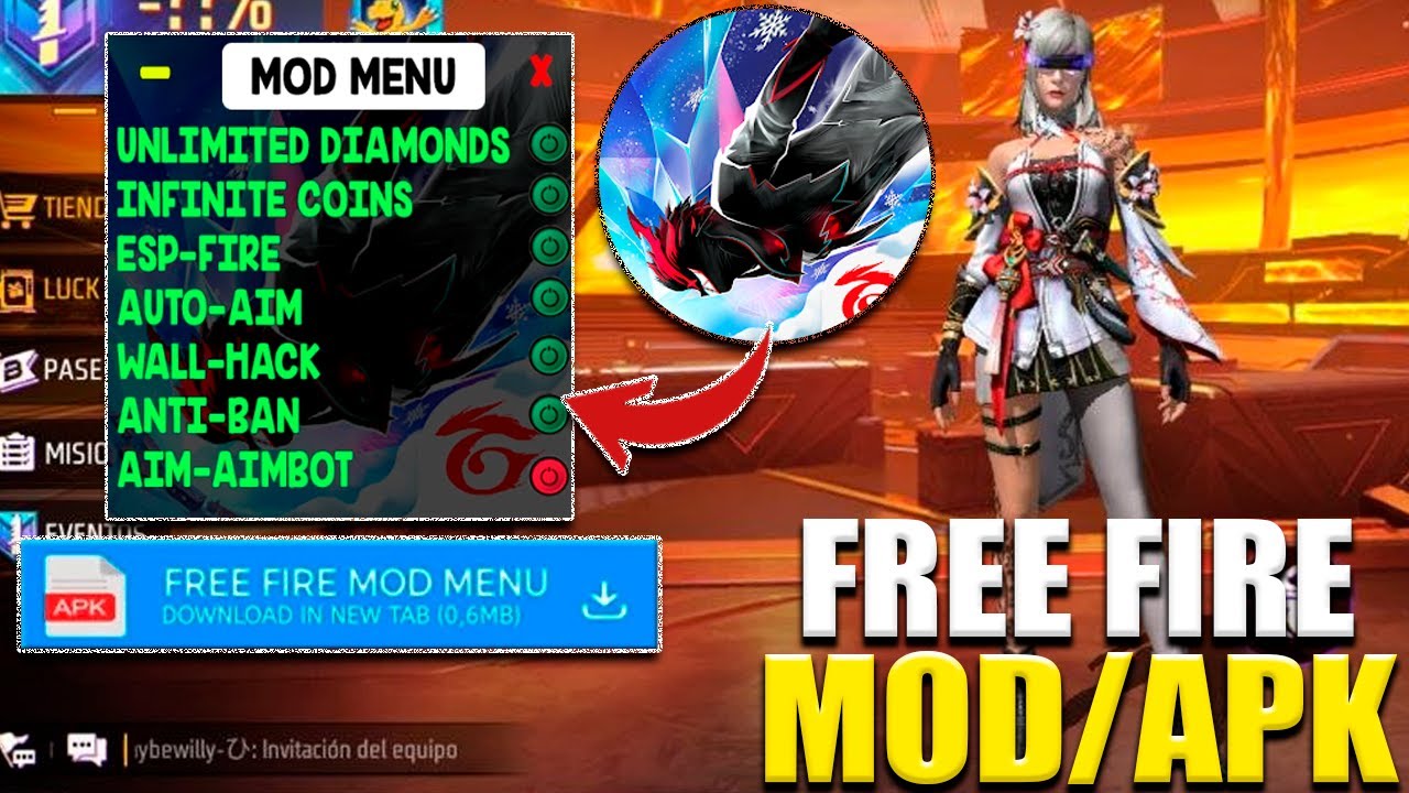 FREE FIRE NEW MOD/APK || UNLIMITED DIAMOND HACK || FF MOD MENU/APK