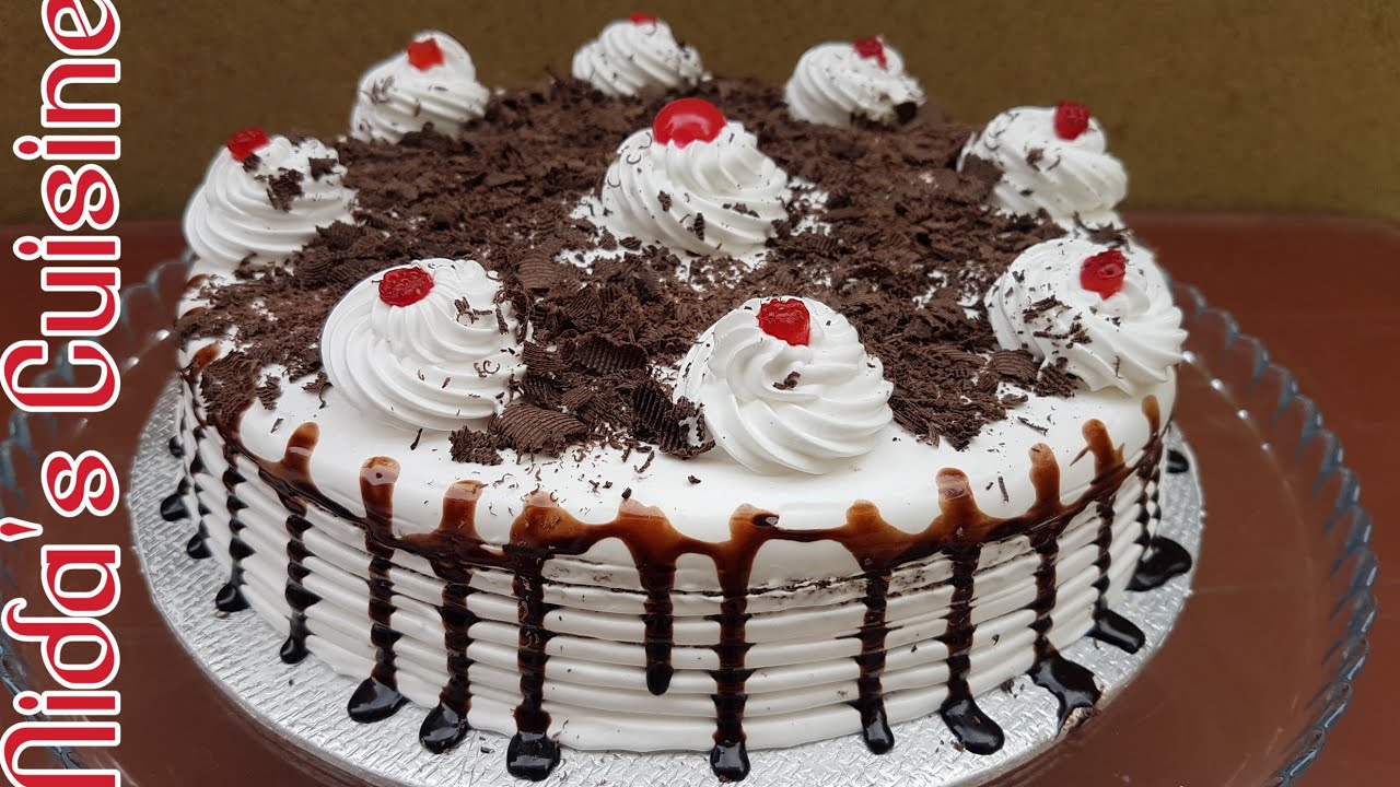 Black Forest Cake without Oven - Nida's Cuisine - Cake recipe