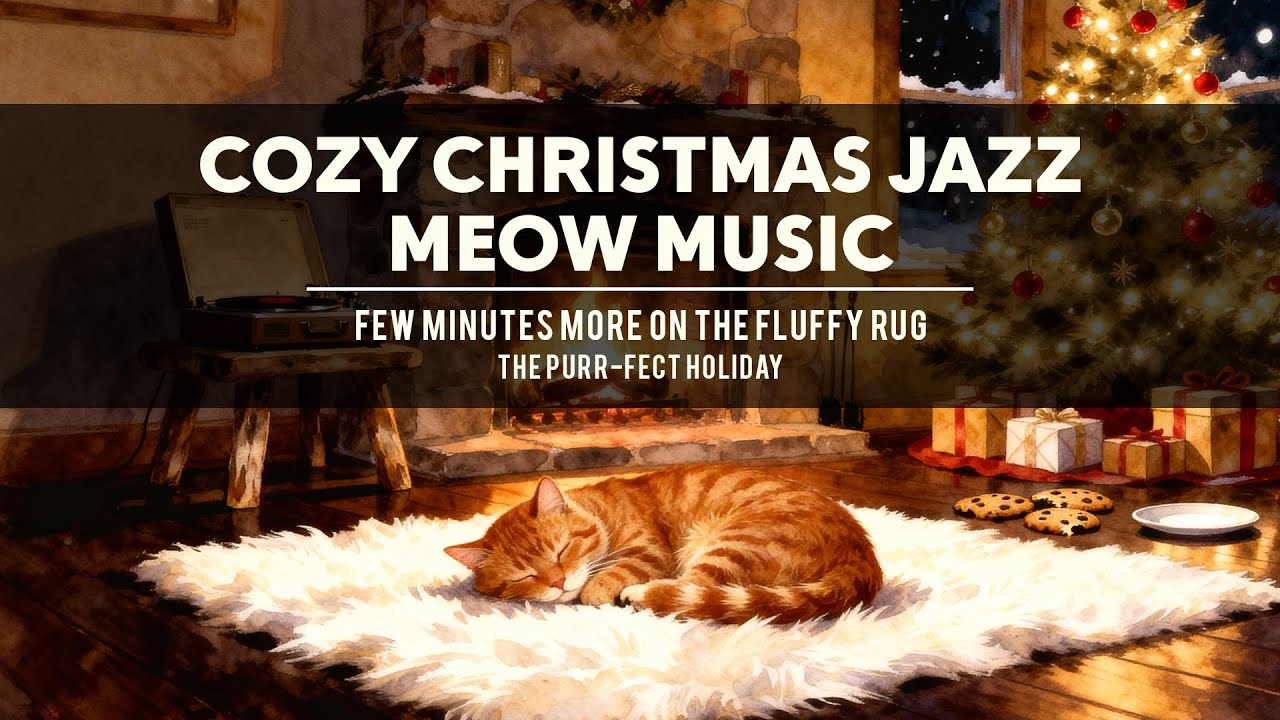 Few Minutes More on the Fluffy Rug | Relaxing Christmas Jazz Meowsic