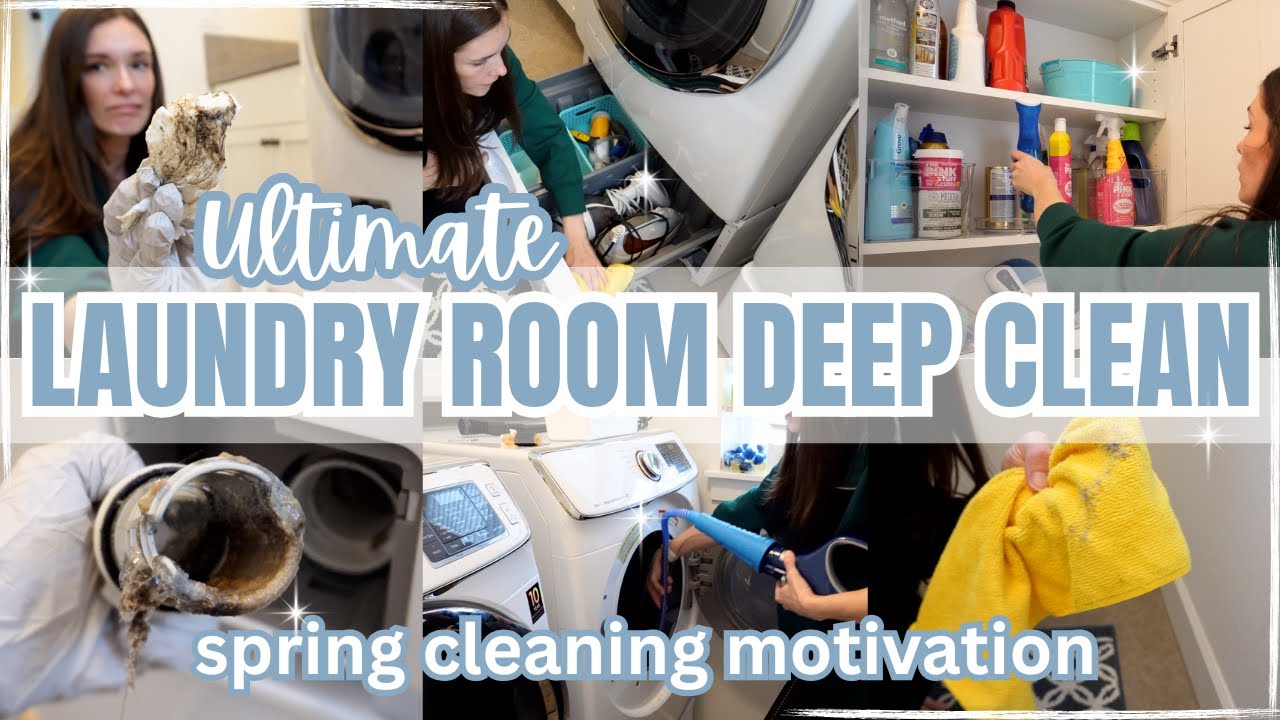 ULTIMATE LAUNDRY ROOM DEEP CLEAN! SPRING CLEANING 2025 CLEAN DECLUTTER AND ORGANIZE WITH ME!