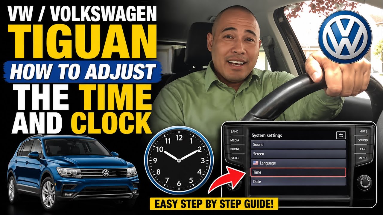 VW/Volkswagen Tiguan How to Adjust the Time and Clock