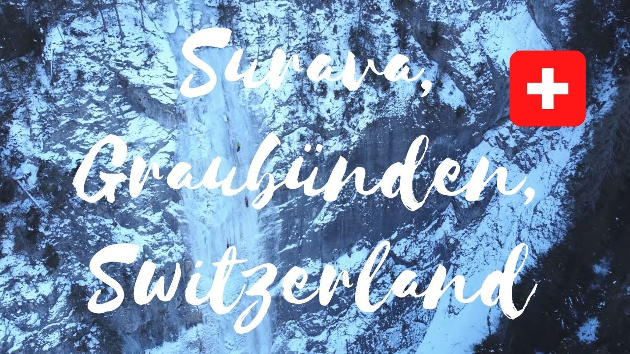 ❄️ Ice Wall Climbing in Surava, Graub&uuml;nden, Switzerland Drone Flight | World from Above