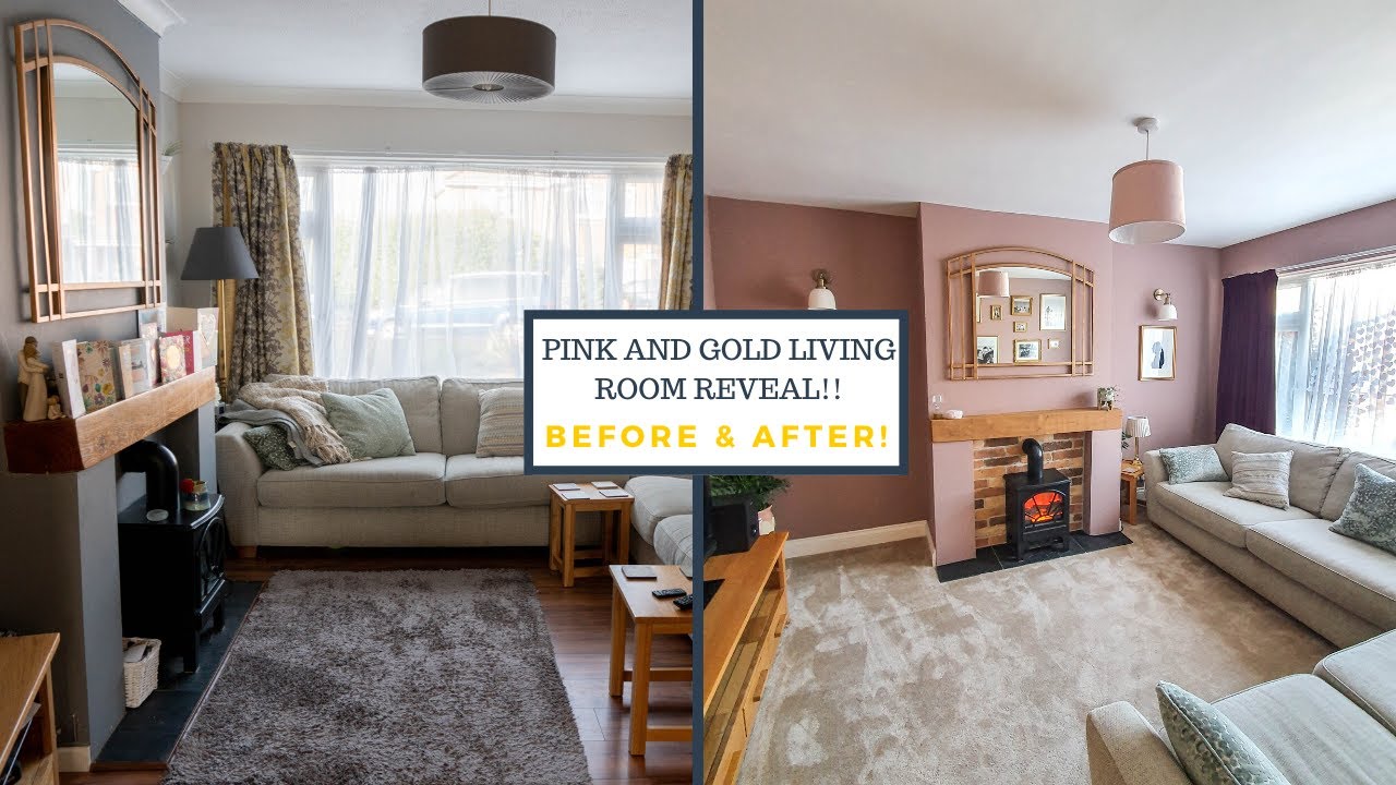 Pink and Gold Living Room Reveal and Tour
