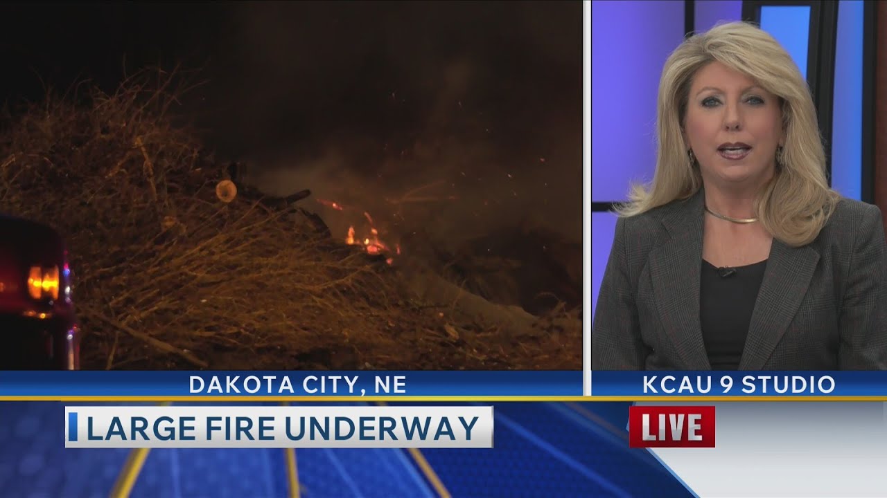 Срочные новости: Крупный пожар недалеко от города Дакота-Сити, штат Небраска.