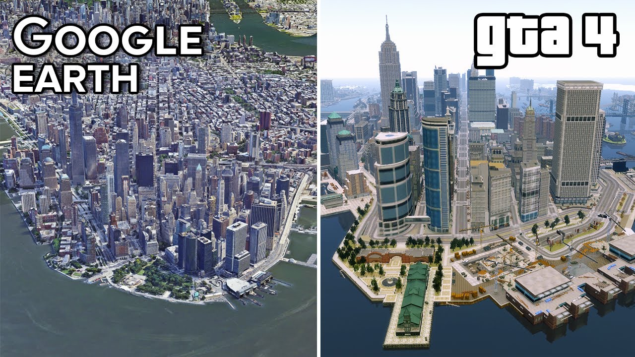 Liberty City vs New York GOOGLE Earth | GTA 4 Comparison
