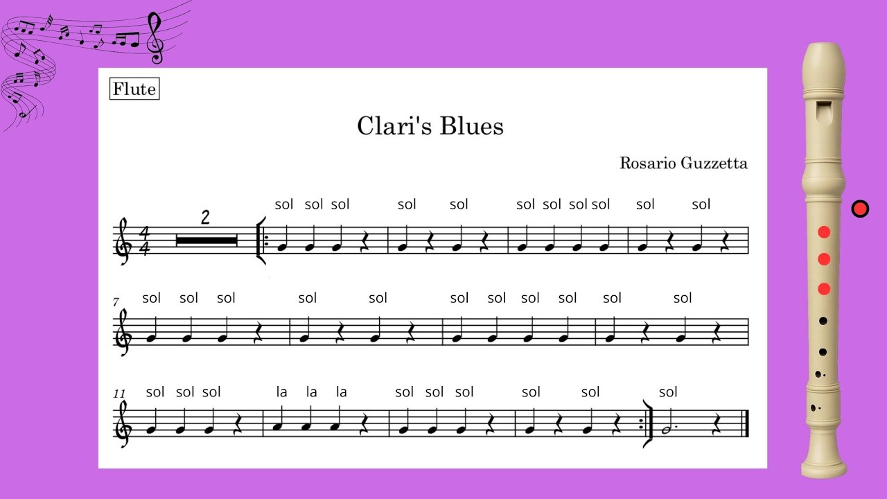 Flauto – Clari’s Blues | Brano Didattico con Spartito e Base