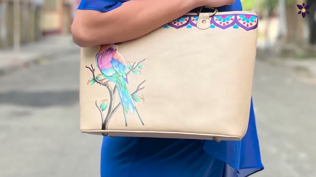 Anuschka Double Handle Large Tote - Bird Song Almond.