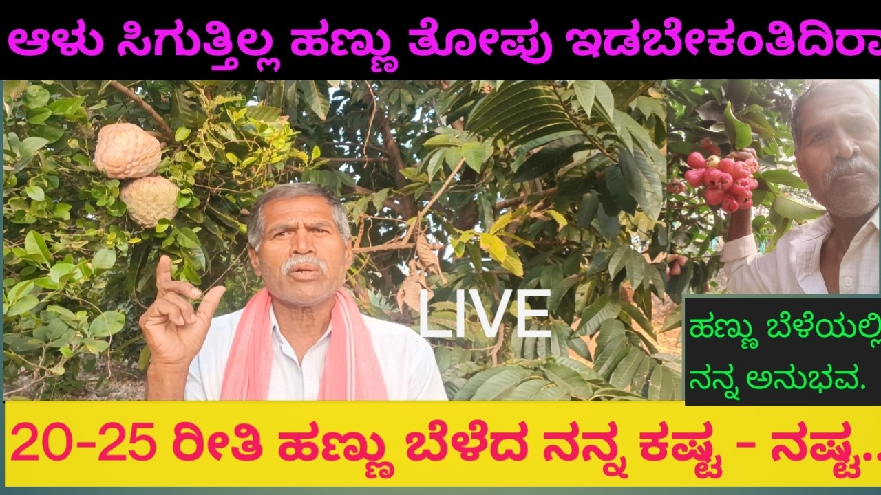 ಹಲವು ಹಣ್ಣು ಬೆಳೆದ ಕಷ್ಟ - ನಷ್ಟದ ಅನುಭವ.