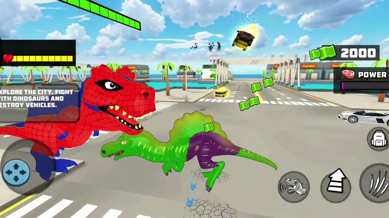 Dinosaur Smash City - Wild Dino City Rampage: T-Rex Simulator Dinosaur Simulator Android Gameplay