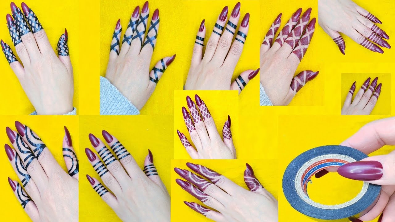 مجموعه تصاميم جديده لحنه شرائط للأصابع لأنكي تستحقين الأجمل👌Sudanese henna for fingers, elegant 💎