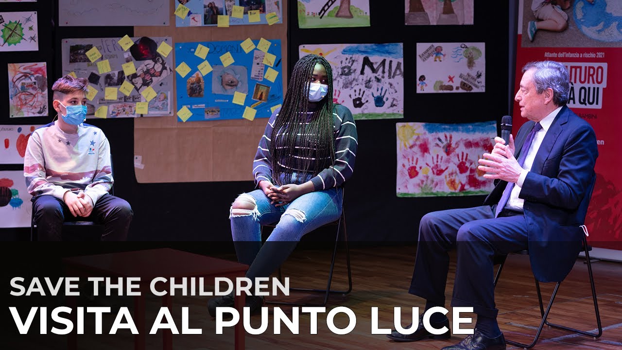 Draghi interviene al Punto Luce di Save the Children Italia-Onlus di Torre Maura