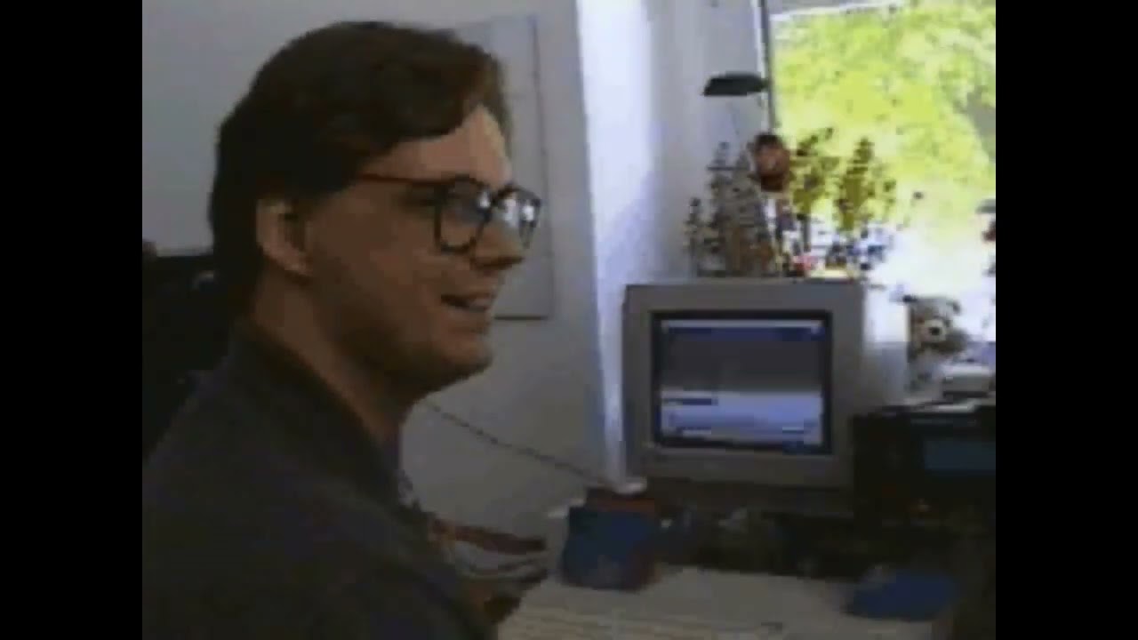 Chris Huelsbeck in his studio making music for Super Turrican 2 (1994)