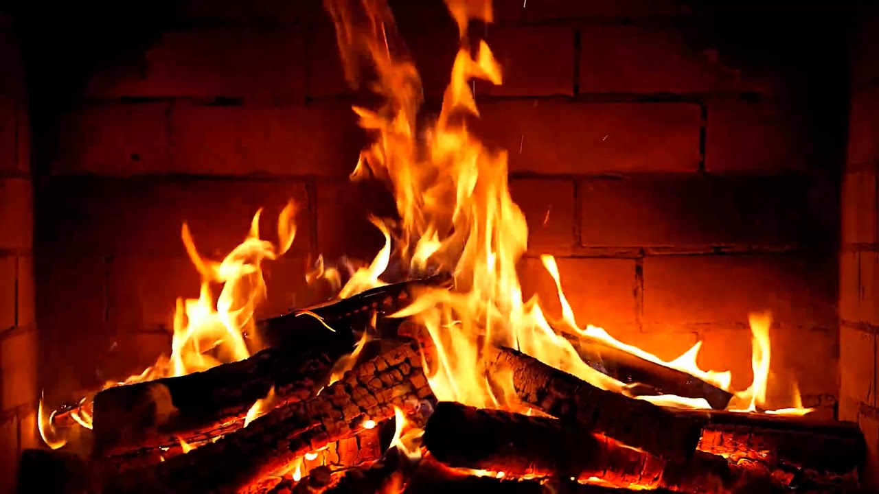 A warm, pleasant fireplace for work, relaxation, and sleep in 4K