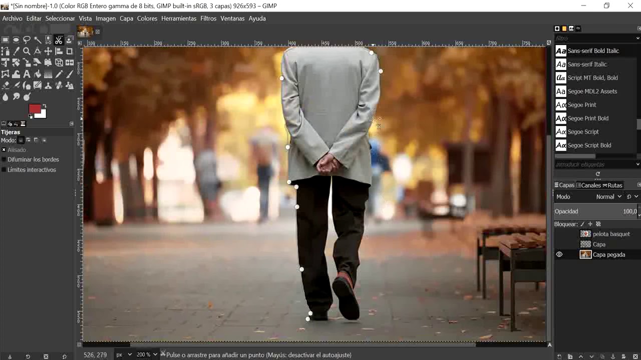 GIMP - Texto curvo, sombras, luces, deformación y filtros