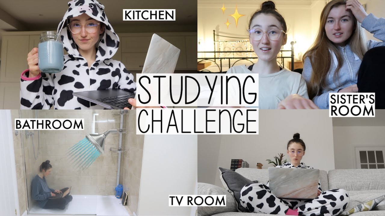 I TRIED STUDYING / WORKING IN DIFFERENT ROOMS OF THE HOUSE FOR A DAY | PRODUCTIVITY CHALLENGE