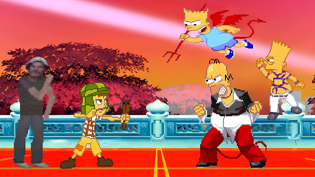 [KOF MUGEN] Don Ramon & El Chavo vs. Homero Simpson & Bart Simpson