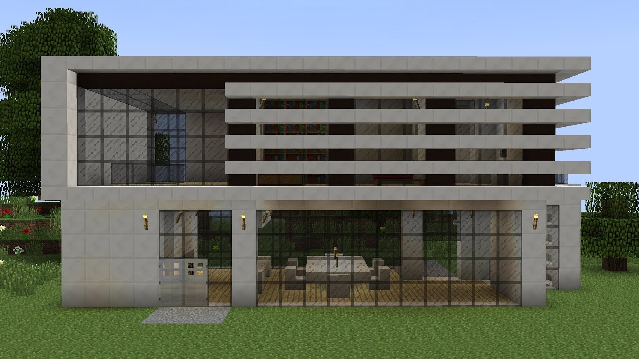 Minecraft - How to build a modern vacation house 3
