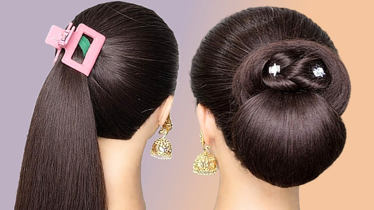 Beautiful Easy Bun Hairstyle Looks So Elegant F Girls_Clean & Amazing Hairstyle Tutorial F Long Hair