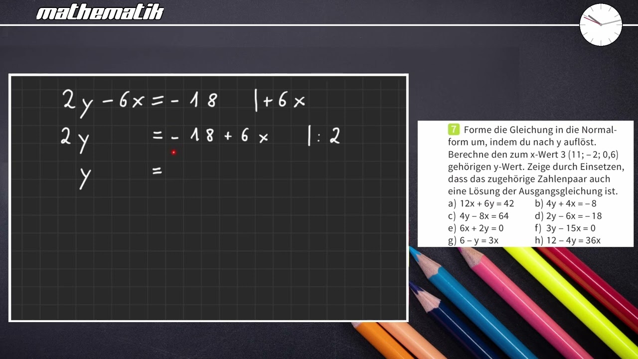 Lineare Gleichung in Normalform umstellen
