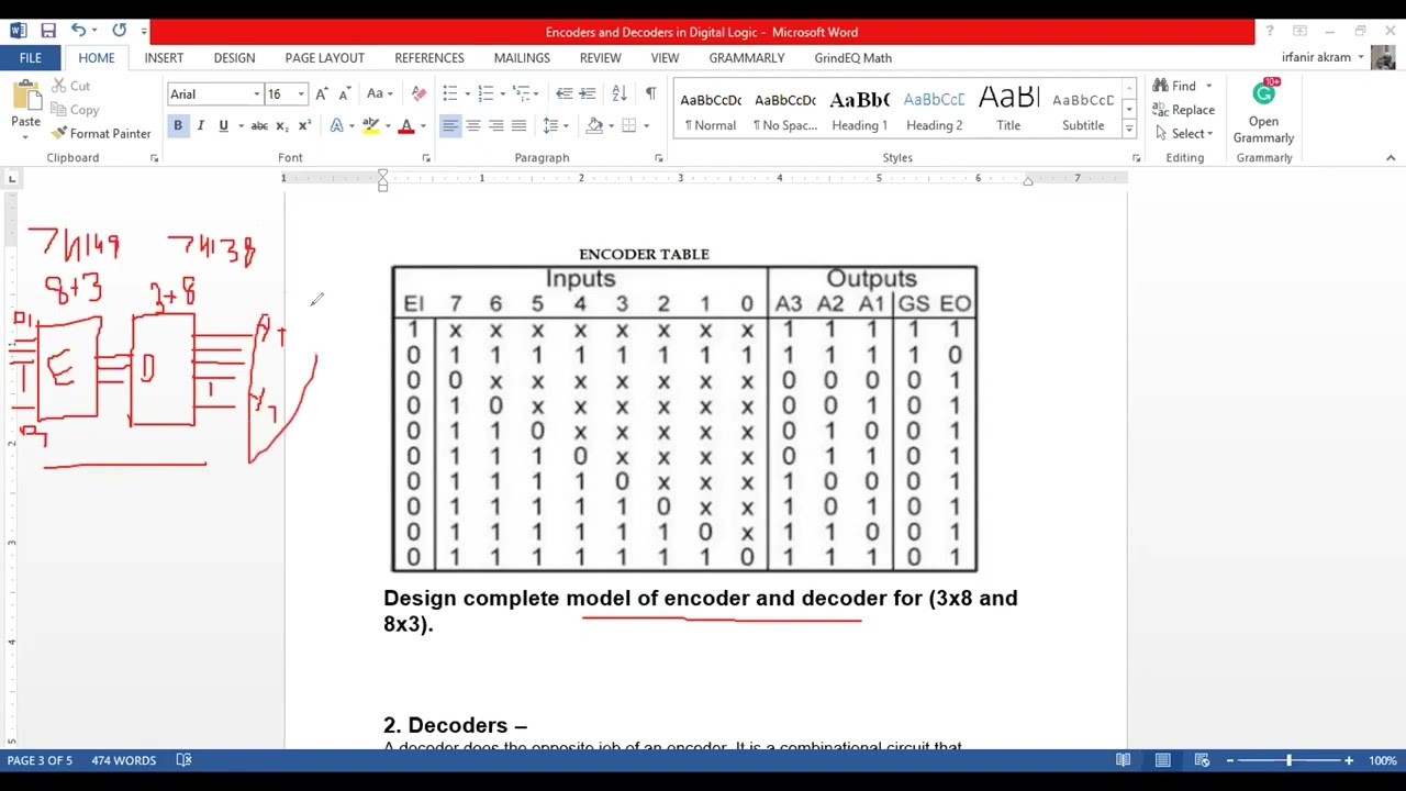 DLD Lab Encoder decoder using proteus Part 3