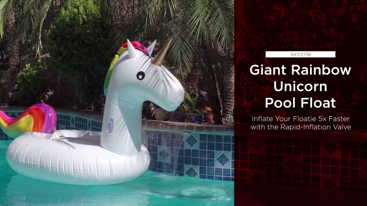 SKY2718 Giant Rainbow Inflatable Unicorn Pool Floatie