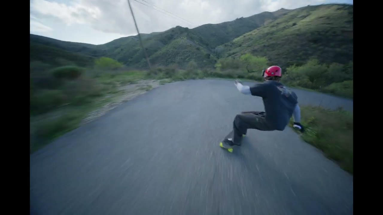 Downhill Skateboarding In Spain