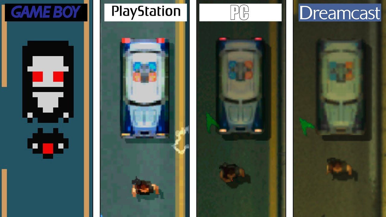 GTA 2 | Game Boy - PSX - PC - Dreamcast | Graphics Comparison | All Versions