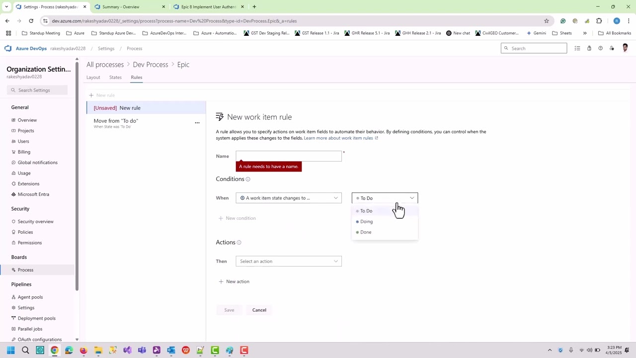 Azure DevOps Tutorial - Day 5 | How to Define Rules for Work Items in Azure DevOps