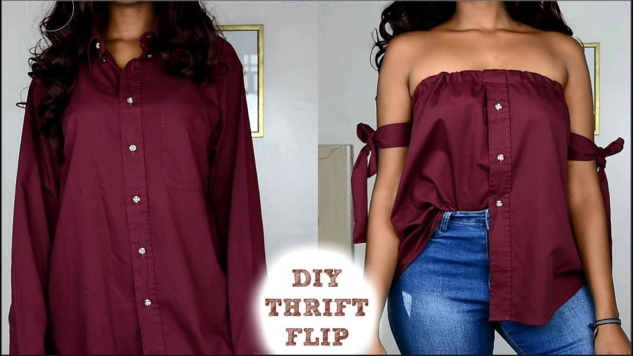 DIY Off The Shoulder Shirt | Men's Shirt Refashion