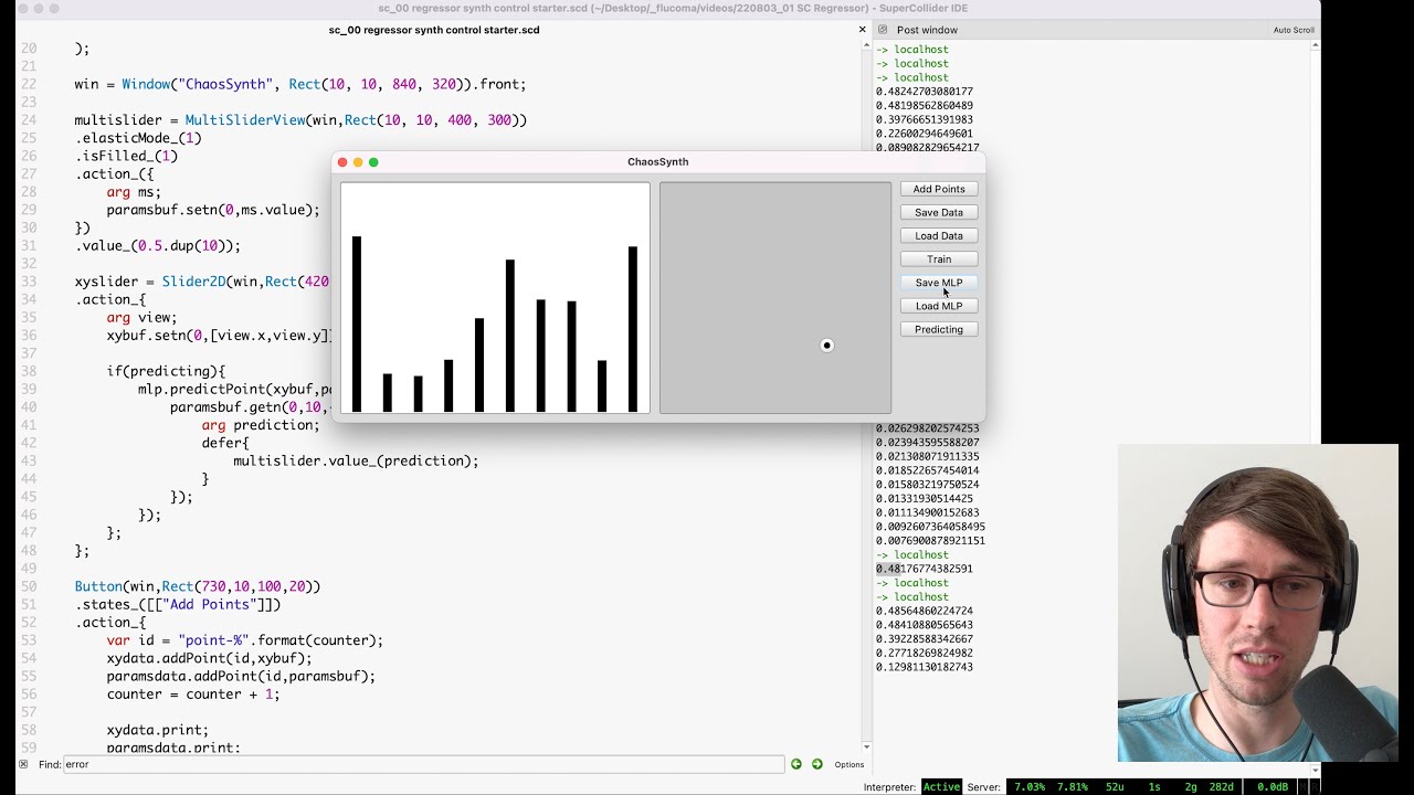 Controlling a Synth using a Neural Network in SuperCollider